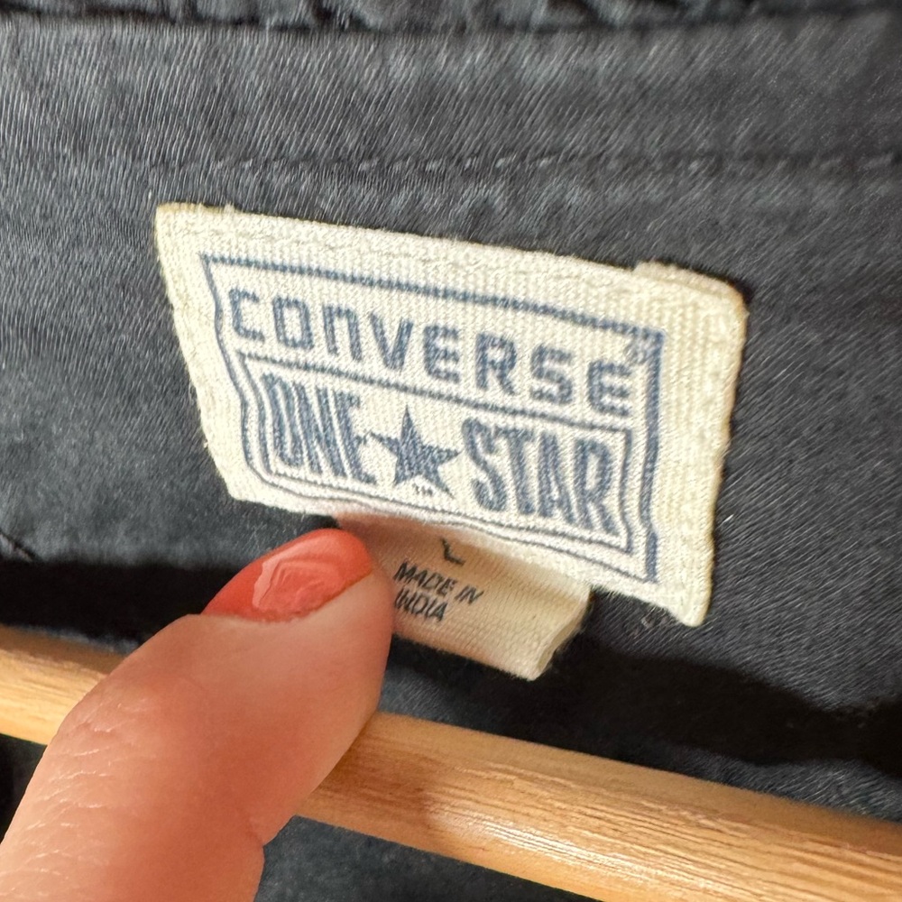 Converse solid black casual dress vneck women’s size large - Picture 2 of 10